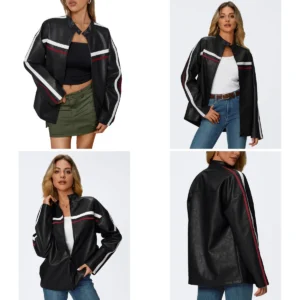 Chaqueta Moto Oversize Y2K: Estilo Rebelde
