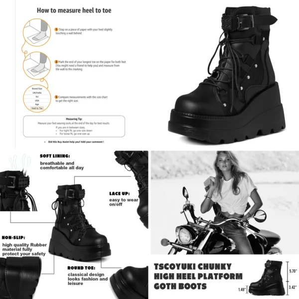 Botines Góticos Plataforma Tscoyuki: Tu Estilo, Tu Comodidad