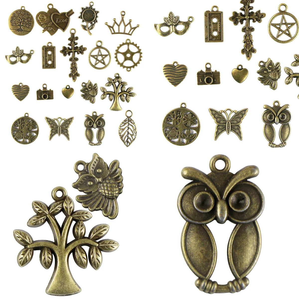 18 Charms Bronce Vintage: Tu Toque Gótico y Punk Definido
