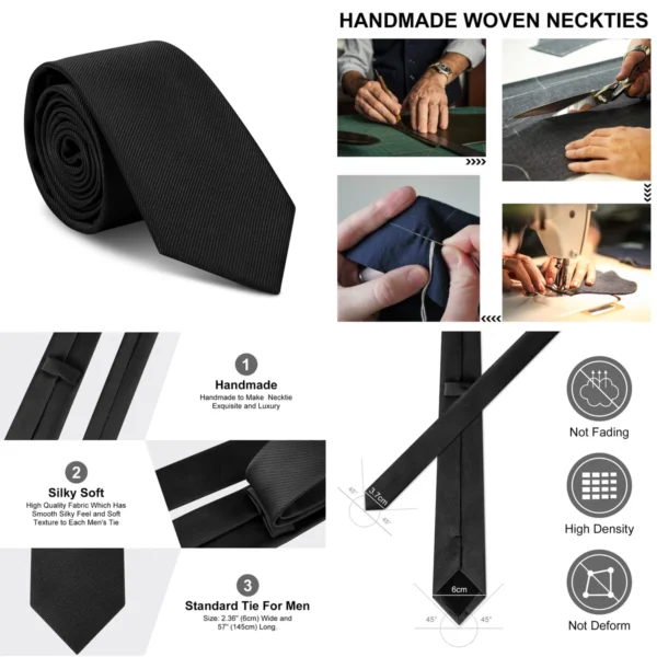 Corbata Negra Clásica: Elegancia Sólida para Tu Estilo