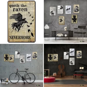 Letrero Cuervo Gótico: Decoración Oscura y Elegante