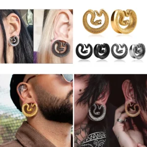 Expansores Serpiente Acero: Estilo Gótico y Metal Real