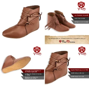 Botas Medievales Cuero Oscuro Vehi Mercatus: Autenticidad Pura