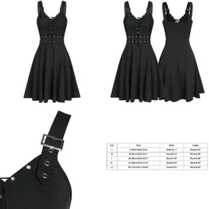 Vestido Gótico Punk: Estilo Nocturno con Encaje