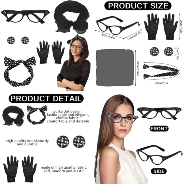 Kit Accesorios Años 50: ¡Deslumbra en tu Fiesta Retro!