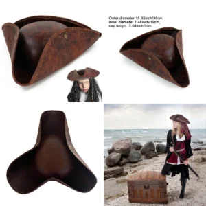 Sombrero Tricornio Cuero Envejecido: Autenticidad Pirata