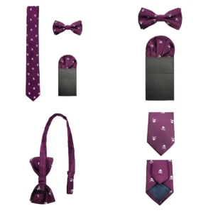 Calaveras y Elegancia: Set Corbata y Pajarita 3 en 1