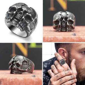Anillo Calavera Acero Inox: Estilo Gótico y Punk que Impresiona