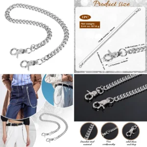 Cadena Punk Negra para Pantalones: Estilo y Durabilidad