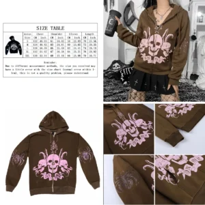 Sudadera Araña Y2K: Estilo Punk Brillante