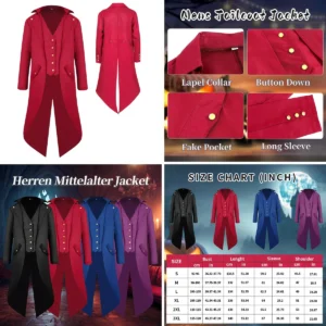 Abrigo Steampunk Gótico: Estilo Cosplay o Noche