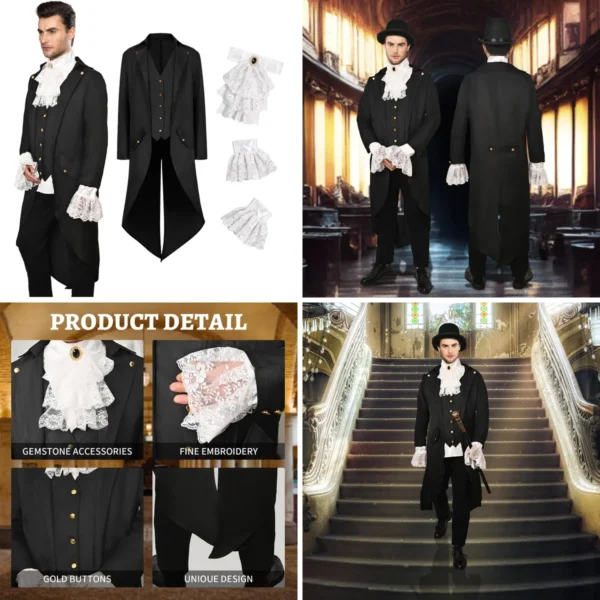 Abrigo Steampunk Gótico Victoriano: ¡Impacto Visual Garantizado!