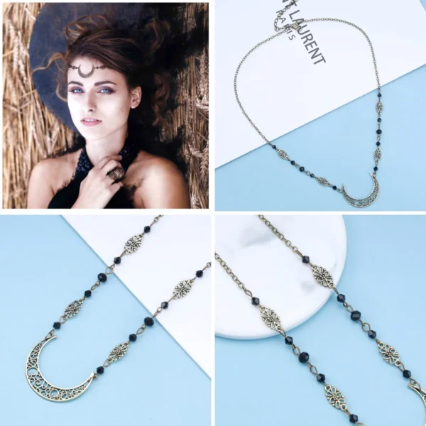 Cadena de Luna Gótica para el Cabello