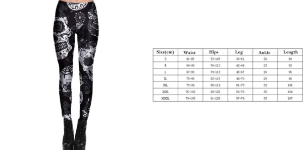 Leggings Cráneo Fantasma: Estilo Gótico para Tu Día a Día