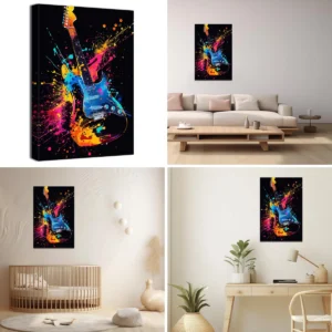 Arte Mural Guitarra Rock: Impacto Visual para Tu Espacio