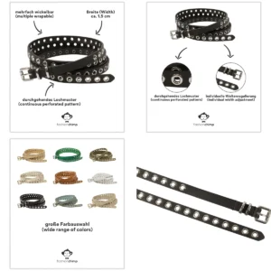 Cinturón Doble Remachado: Estilo Punk y Rockabilly