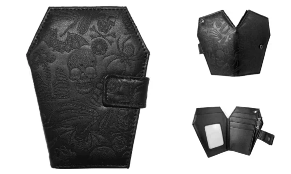 Cartera Ataúd Calavera Kreepsville 666: Estilo Gótico Impecable