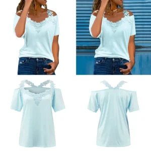 Encaje Sexy Desnudo Hombros: Tu Top Veraniego Irresistible