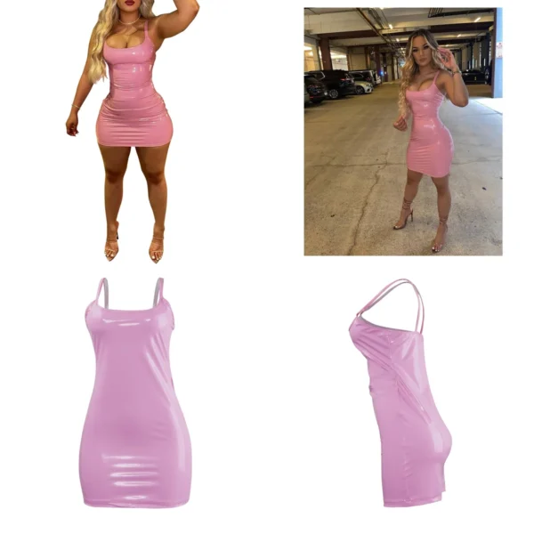 Minivestido Clubwear PU: ¡Irradia tu Aura Nocturna!