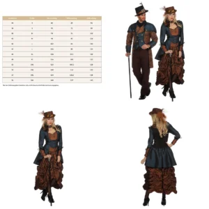 Vestido Steampunk Marrón y Azul: Elegancia Victoriana para tu Estilo